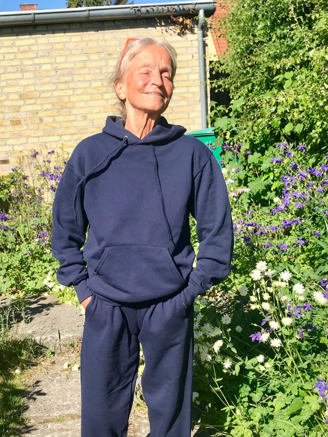 Bodil är 162 cm lång och bär storlek S.